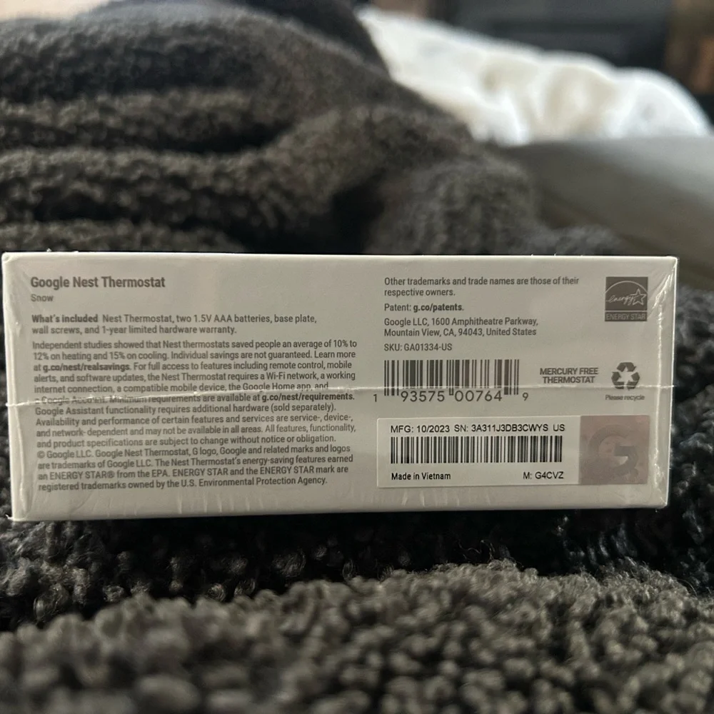 Google Nest Thermostat. Brand new never opened.